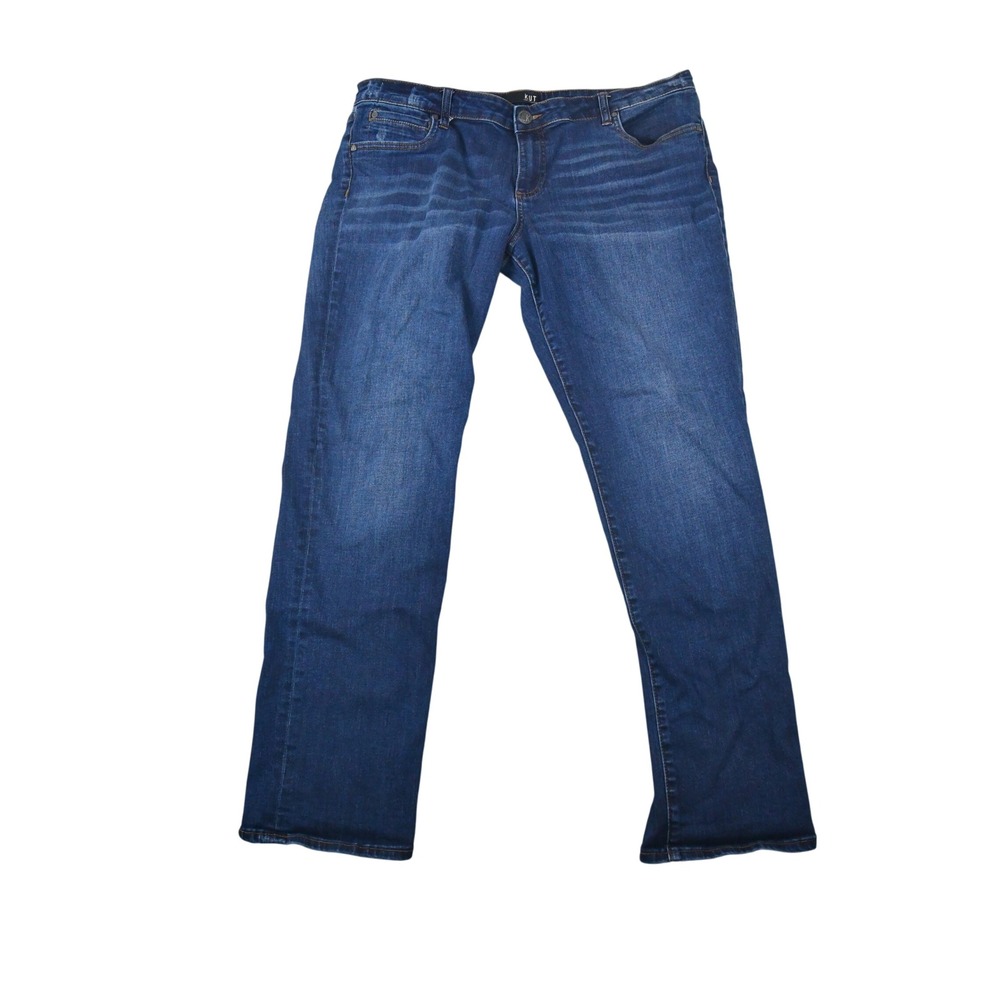 KUT from the Kloth Catherine Boyfriend Jeans Womens 16 (37x30) Blue Distressed